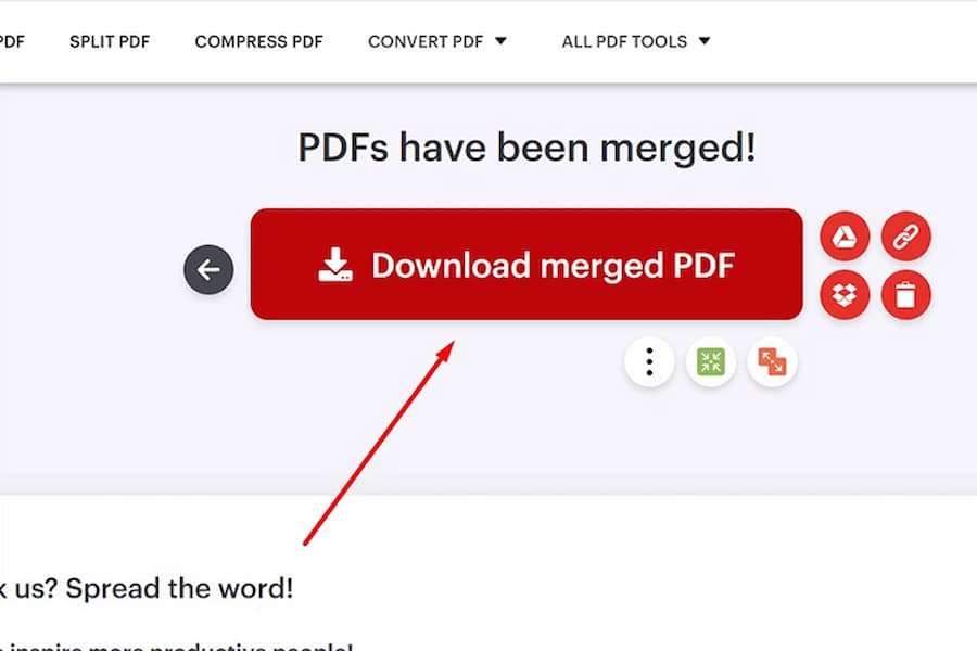 Bạn chọn Download Merge PDF là hoàn thành
