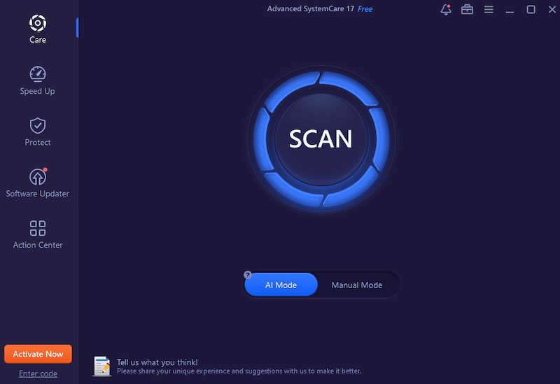 Giao diện phần mềm Iobit Advanced SystemCare