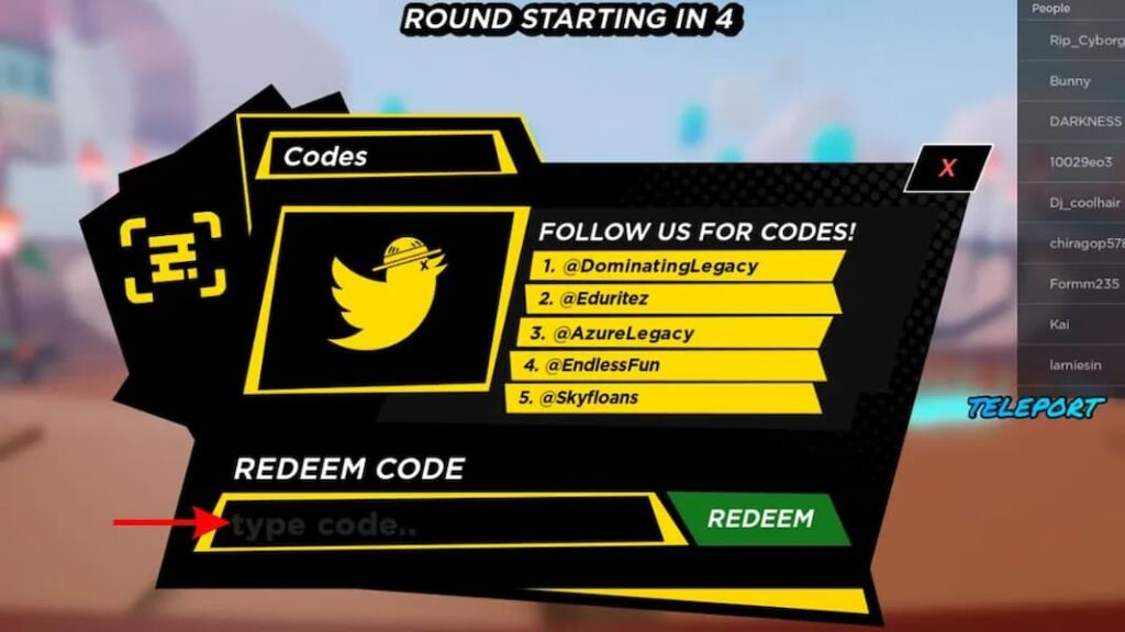 Bạn paste hoặc nhập code Anime Ball mới nhất ở phía trên vào ô “ Redeem Code” và nhấn chọn Redeem để xác nhận
