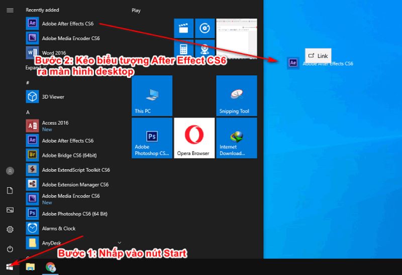 Di chuyển biểu tượng Adobe After Effects CS6