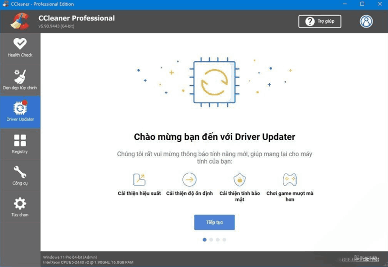 Cập Nhật Driver qua CCleaner full crack 