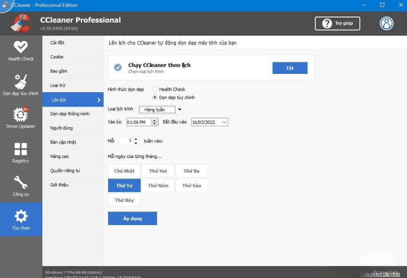 Các Tính Năng Khác của CCleaner full crack