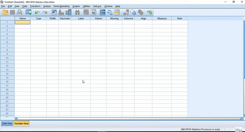 Giao diện của công cụ SPSS 20 