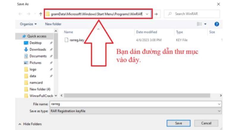 Lưu tệp crack vừa tạo vào thư mục đã chọn, nhấn “Save”